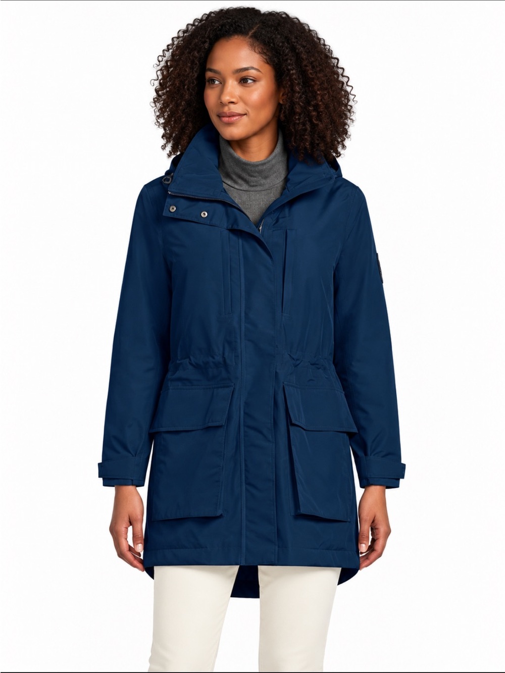 LandsEnd Women’s Squall Waterproof Parka Attached Hood - Picture 2 of 5